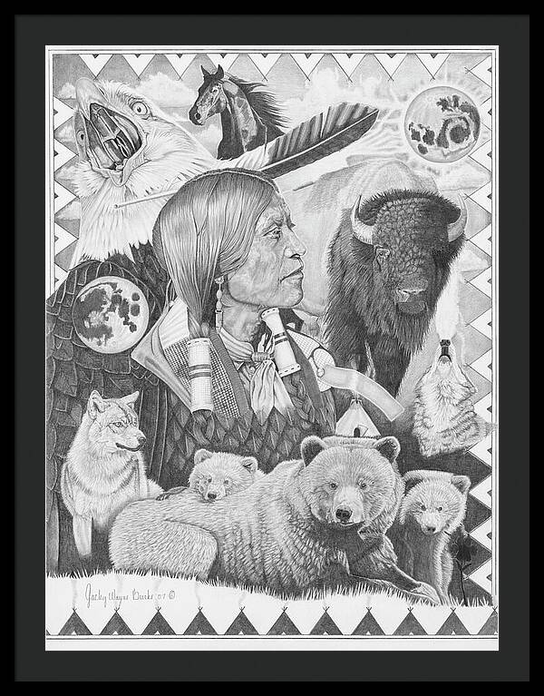 Two Moon Apache Dream - Framed Print