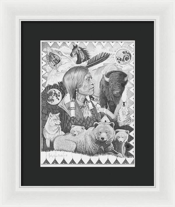 Two Moon Apache Dream - Framed Print