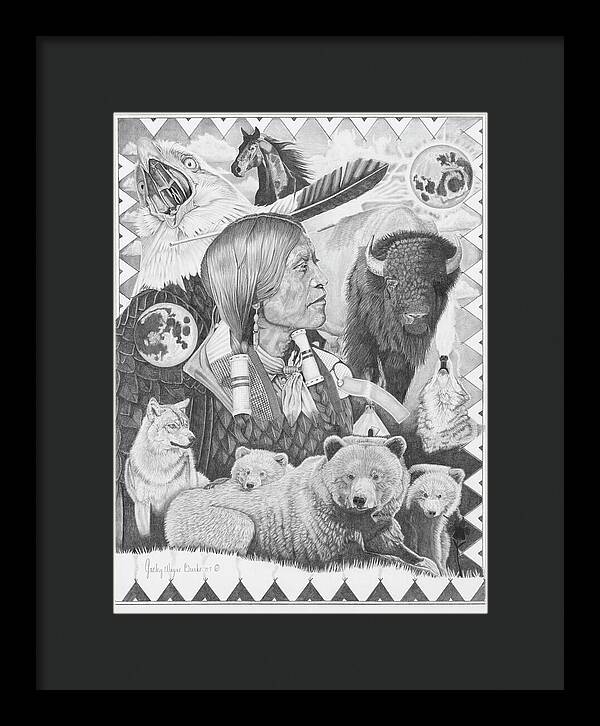 Two Moon Apache Dream - Framed Print