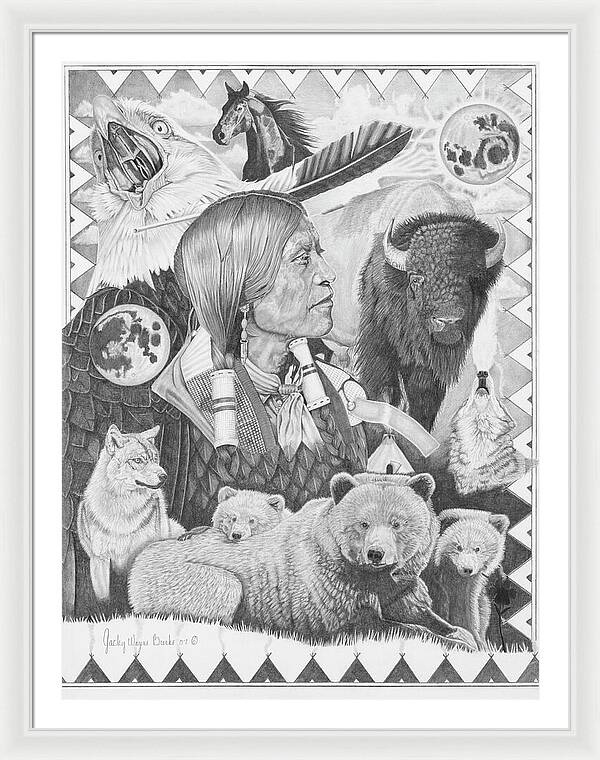 Two Moon Apache Dream - Framed Print