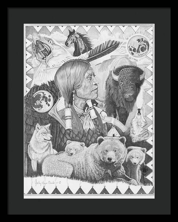 Two Moon Apache Dream - Framed Print