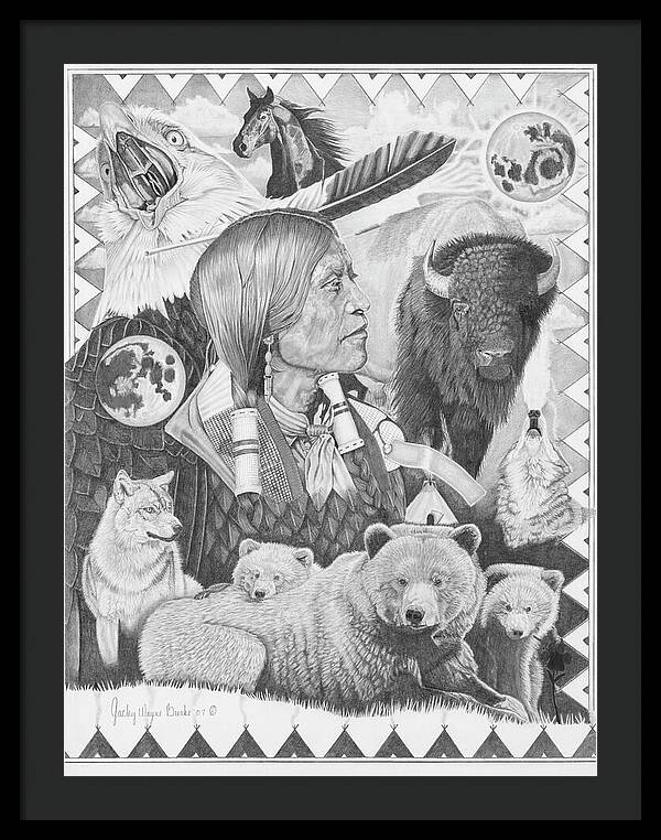 Two Moon Apache Dream - Framed Print