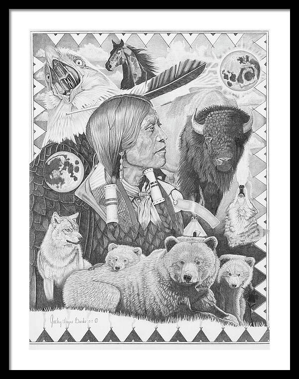 Two Moon Apache Dream - Framed Print