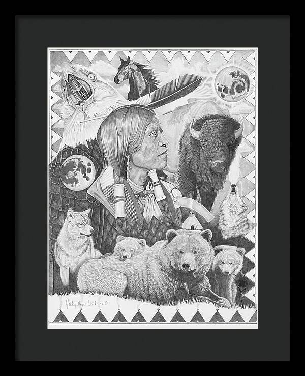 Two Moon Apache Dream - Framed Print