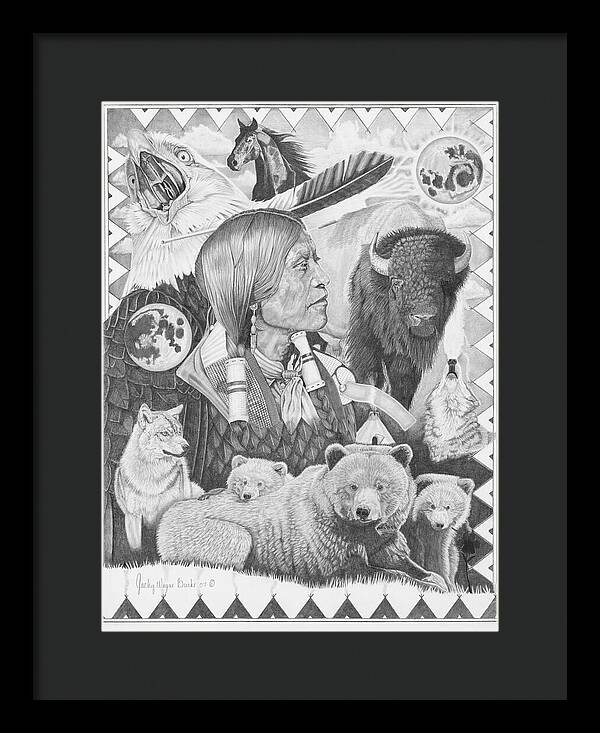 Two Moon Apache Dream - Framed Print