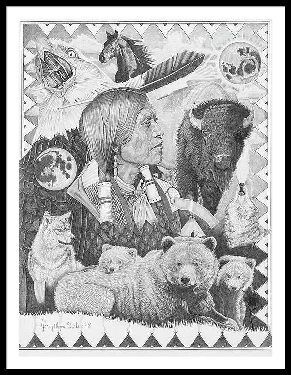 Two Moon Apache Dream - Framed Print
