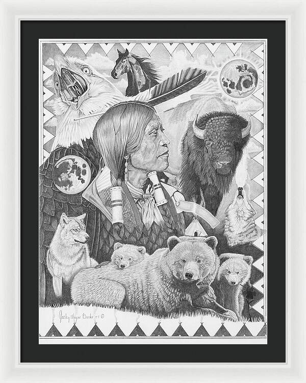 Two Moon Apache Dream - Framed Print