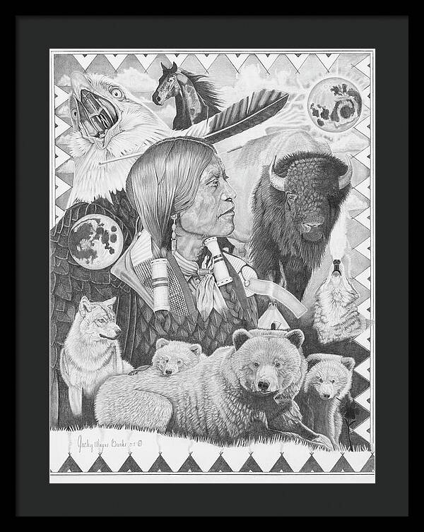 Two Moon Apache Dream - Framed Print