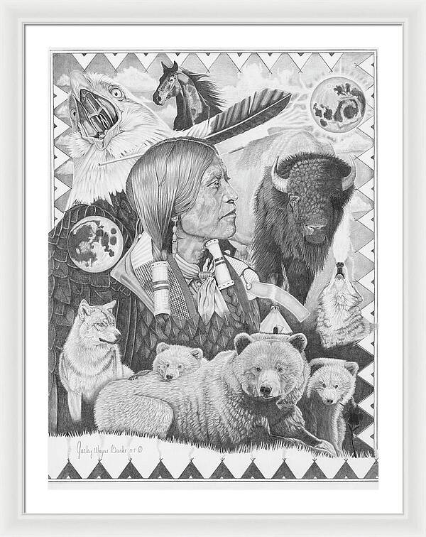 Two Moon Apache Dream - Framed Print