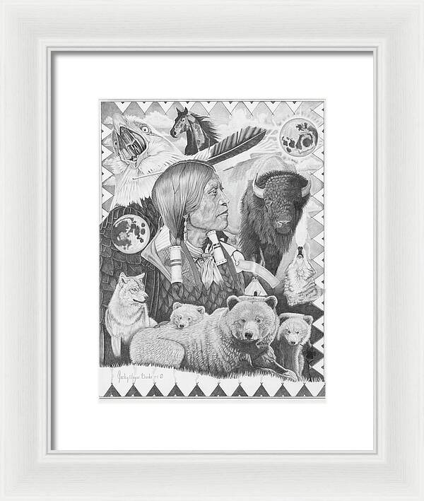 Two Moon Apache Dream - Framed Print