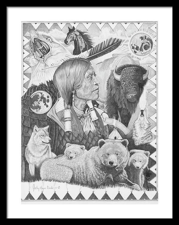 Two Moon Apache Dream - Framed Print