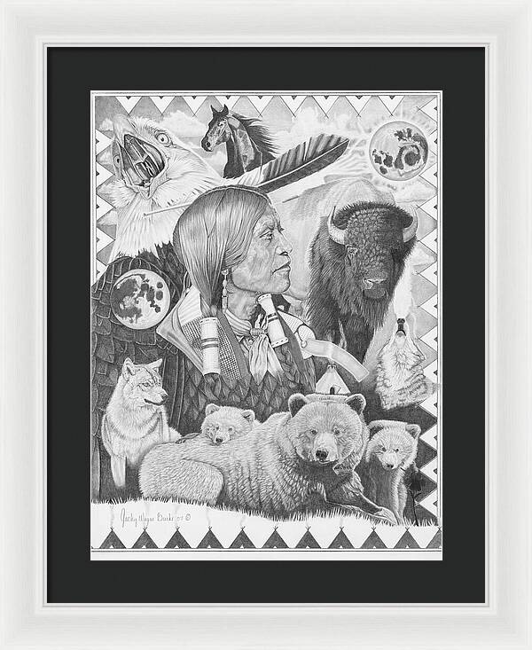 Two Moon Apache Dream - Framed Print