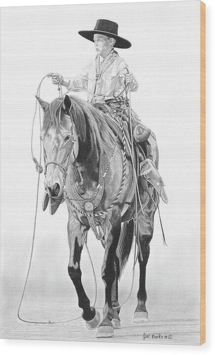 Young Cowboy - Wood Print