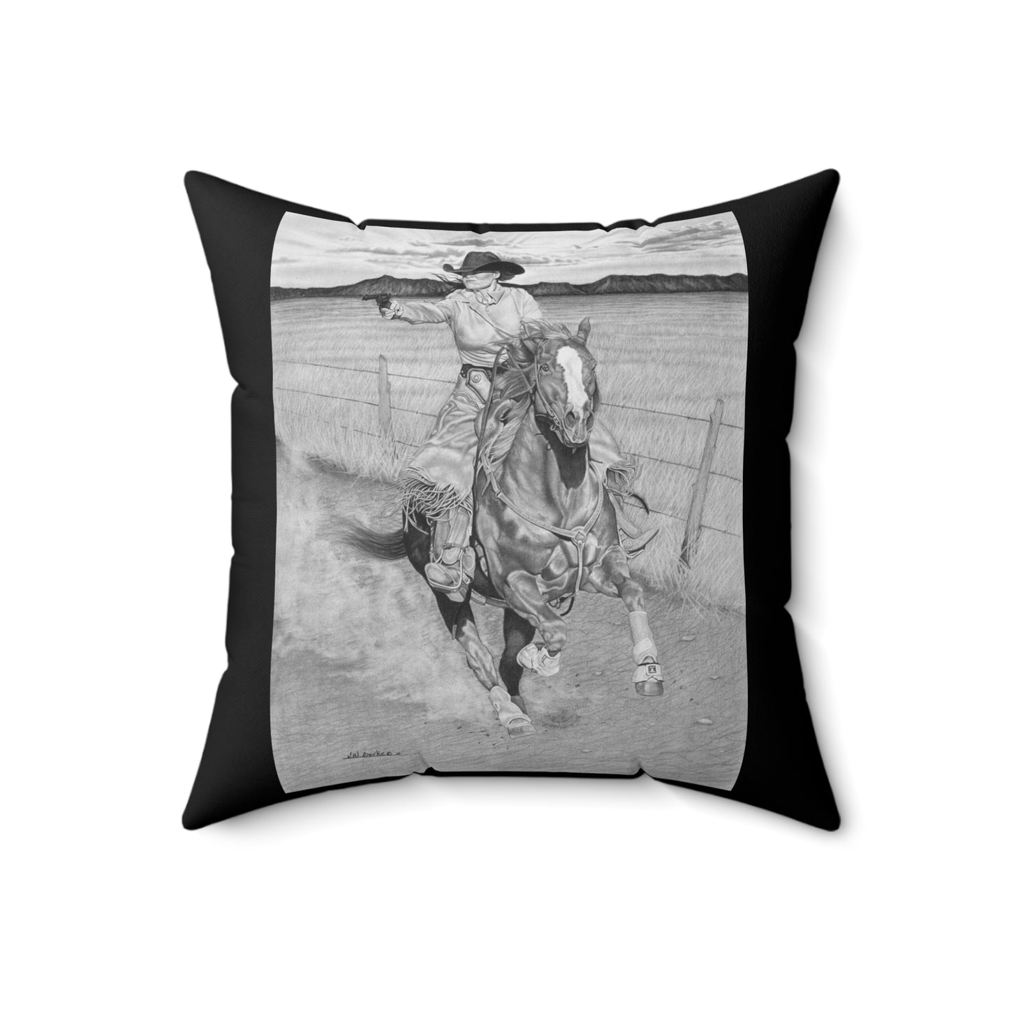 Decor Pillow, Western Home Accent, Farmhouse Throw Pillow, Gift for Horse Lovers, Country Style Cushion