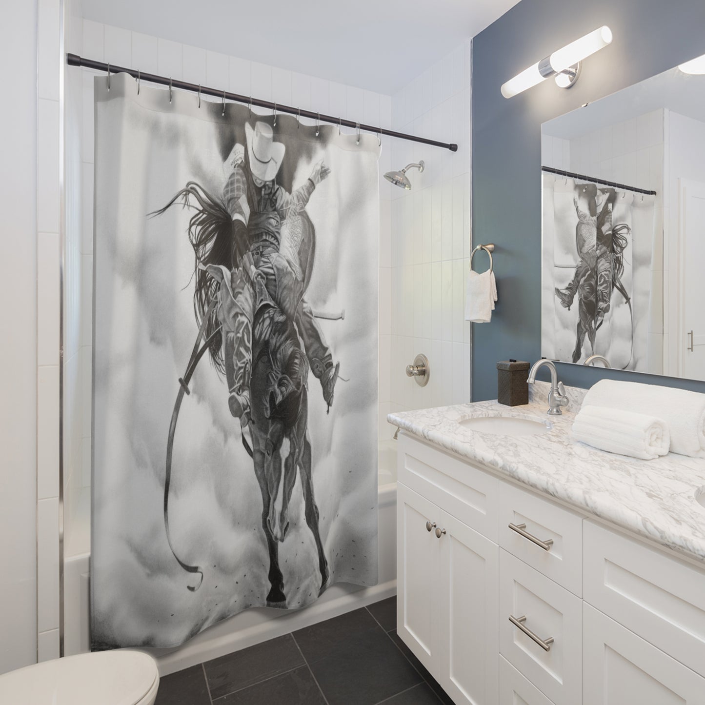 Shower Curtain Western style, farmhouse Bathroom Decor