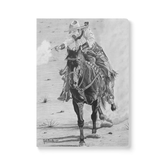 "Wild Bill Rides Again" Native American Wildlife Softcover Journal, Notebook for Writing, Artistic Gift, Travel Journal, Eco-Friendly Stationery, Unique Artwork