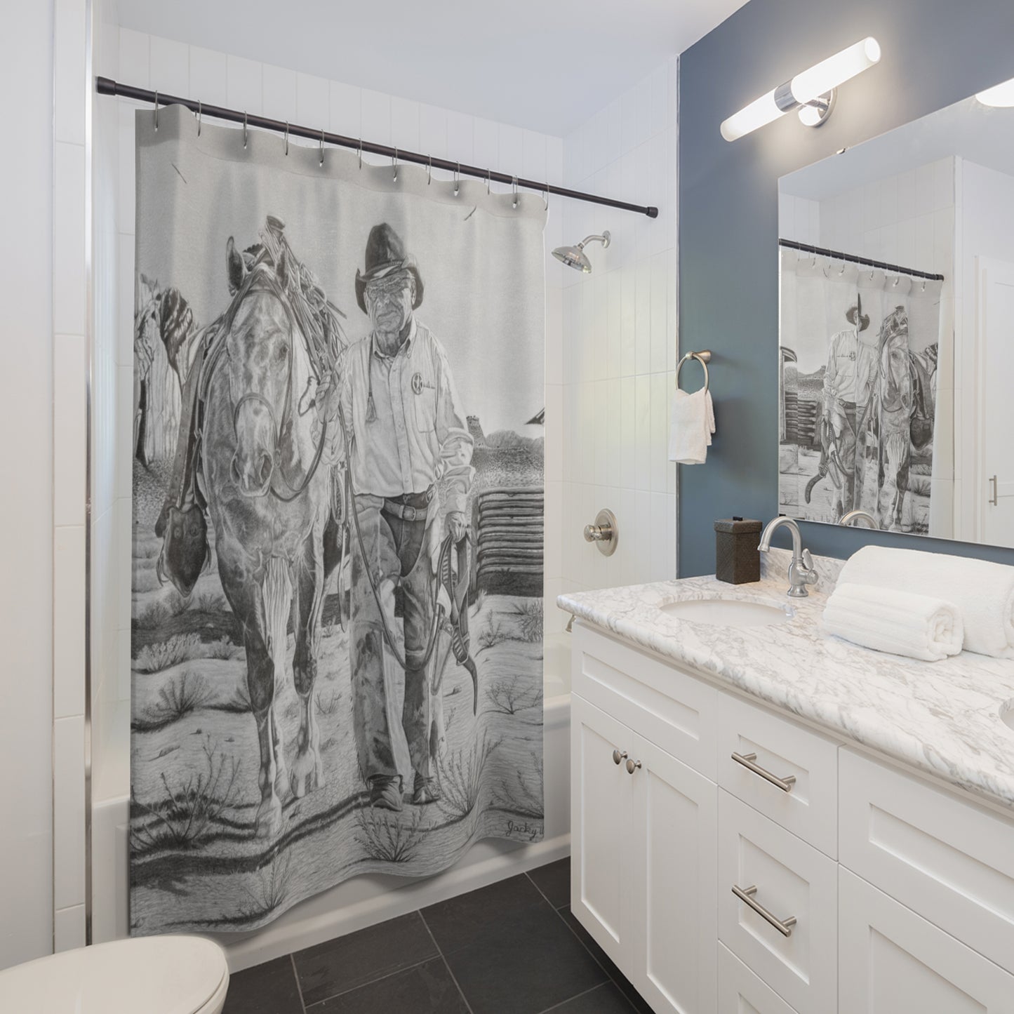 Shower Curtain, western style, farmhouse Bathroom Decor