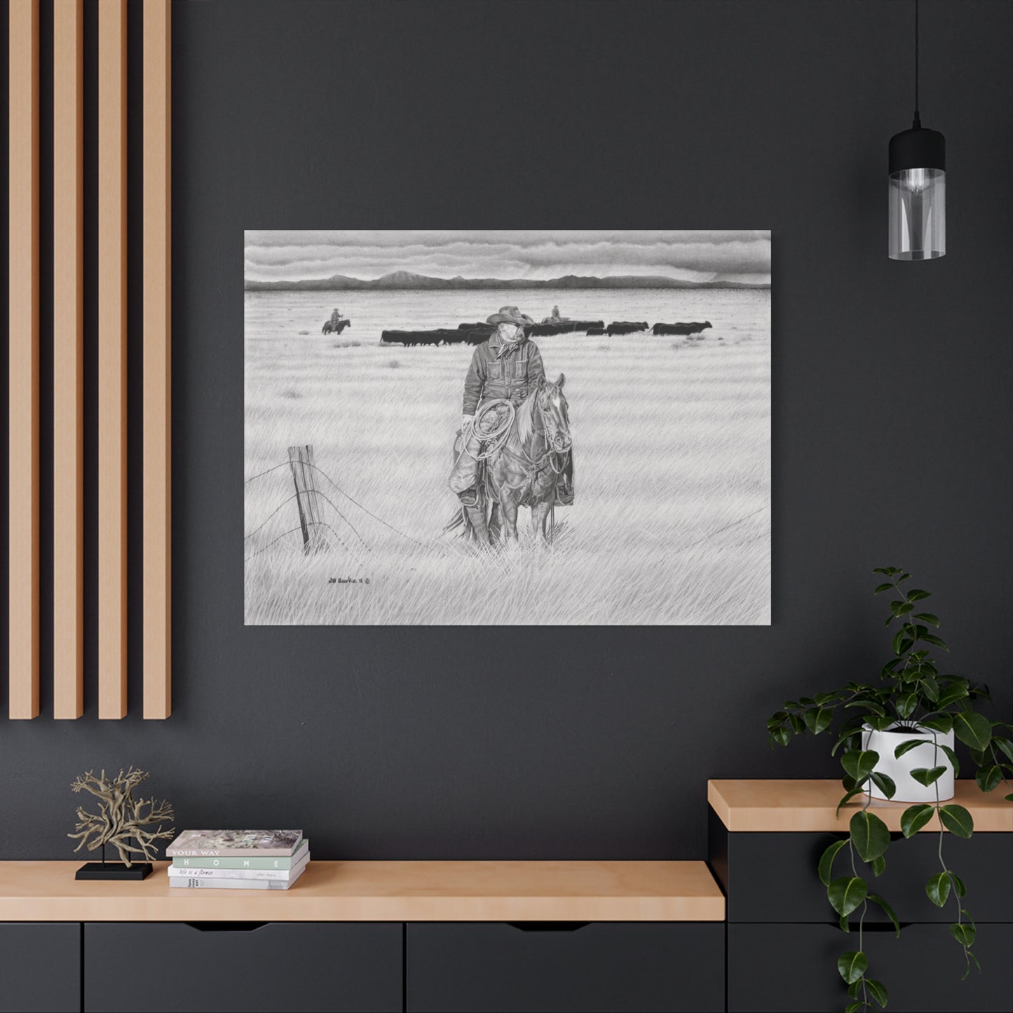 western art on canvas, home decor, farmhouse