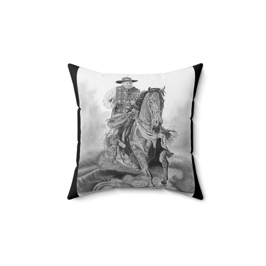 "Trouble Up Ahead" Cowboy Decor Pillow, Western Home Accent, Farmhouse Throw Pillow, Gift for Horse Lovers, Country Style Cushion