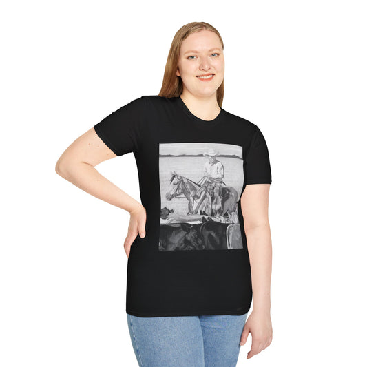 Western Unisex T-Shirt - "Hot Day on the Job" Design