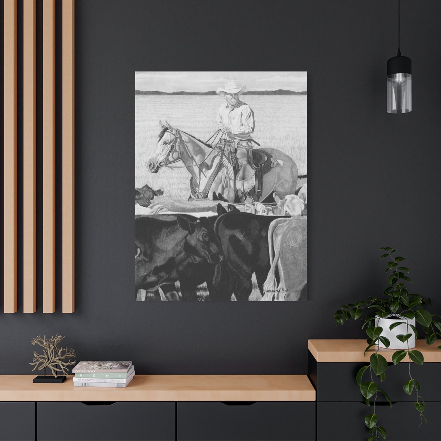 "Hot Day on The Job" western art on canvas