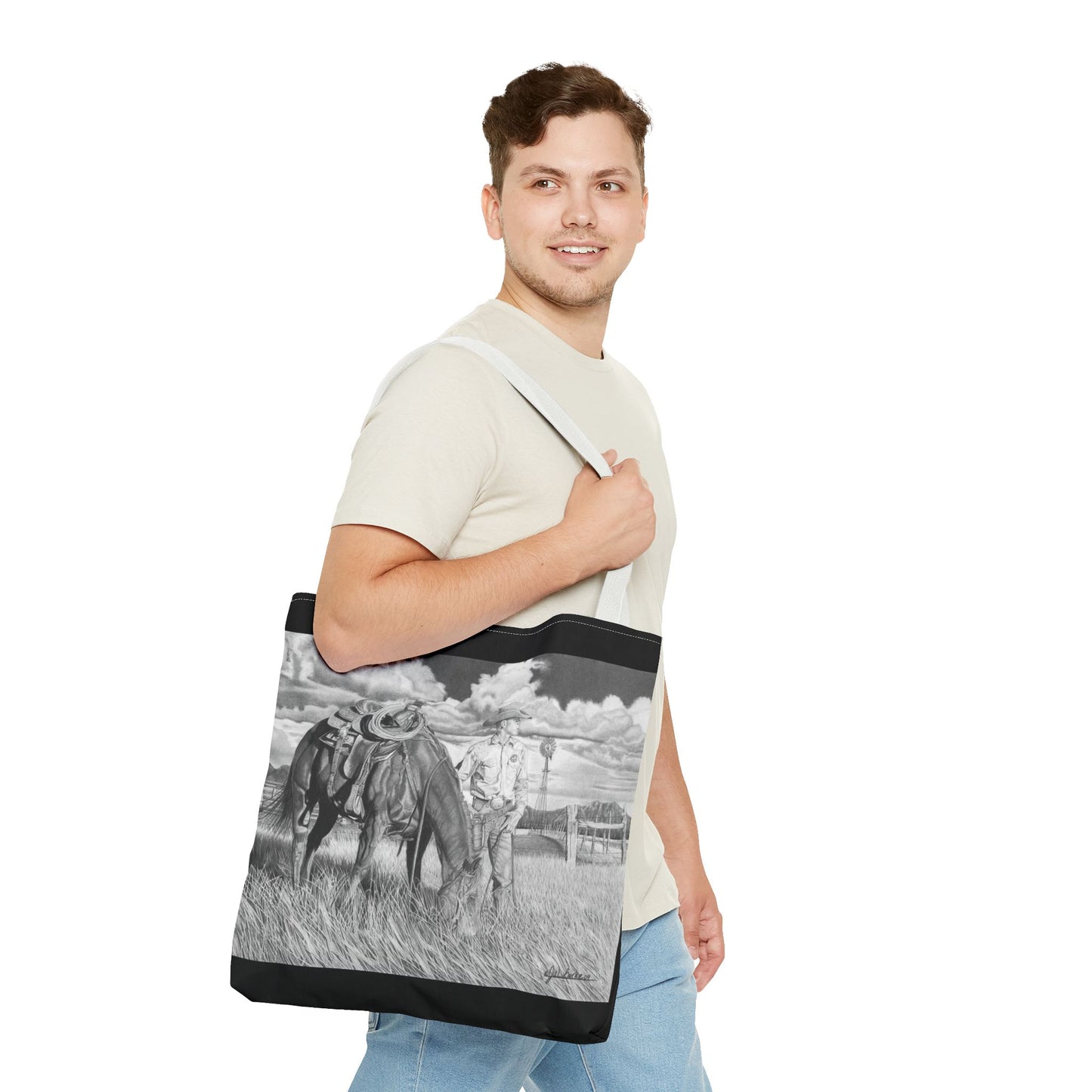 Young Cowboy Dream   Western Art Tote Bag