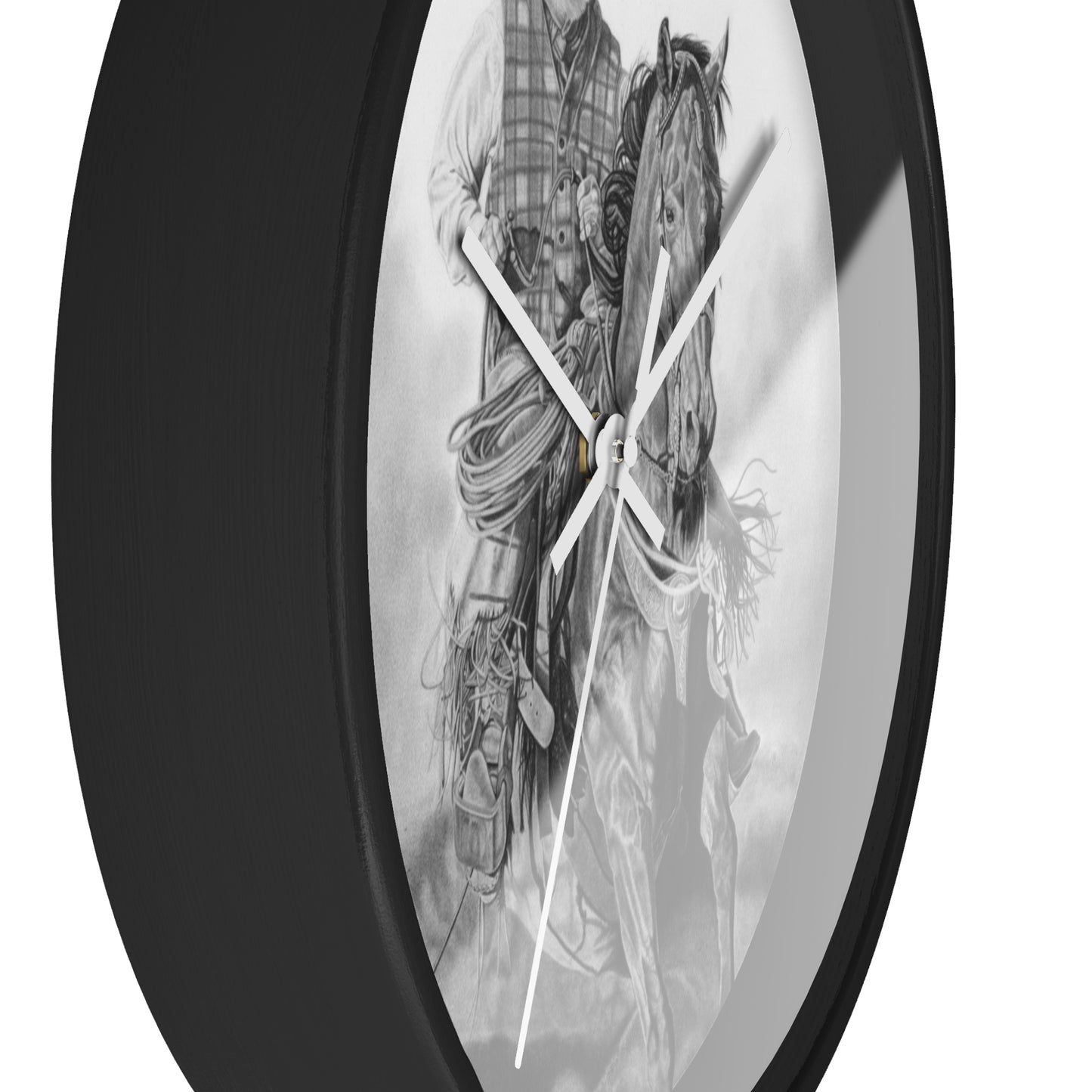 Wall Clock - Vintage Farmhouse Decor, Western Theme Timepiece, Country Home Accent, Horse Lover Gift, Unique Wall Art