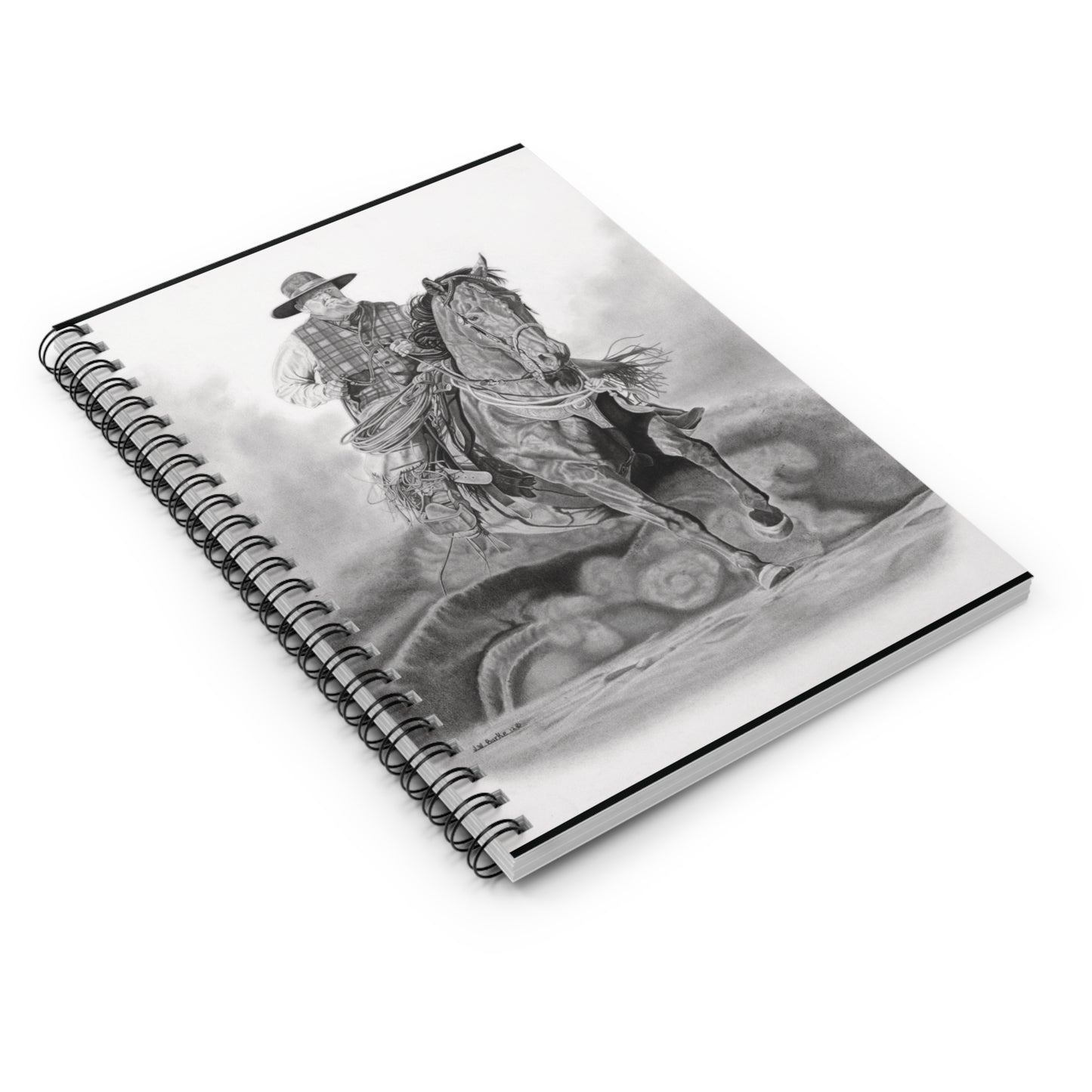 "Trouble Up Ahead"  Espiral Notebook , Journal for Equestrian Lovers, Western Art Gift, Cowpoke Writing Pad, [...]