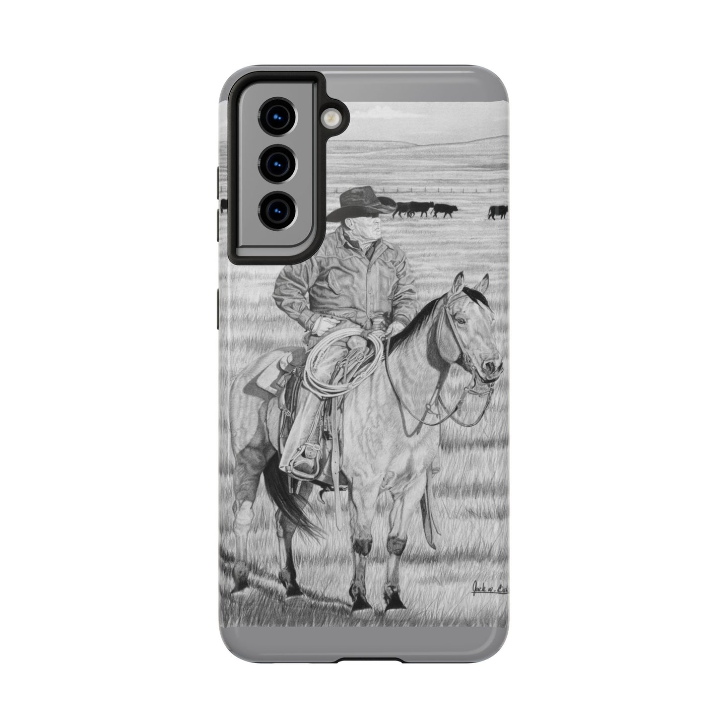 "The Passing Storm" Western Rodeo Phone Cases, Cowboy Design, Tough Protection, Gift for Him, Ranch Decor, Durable Style