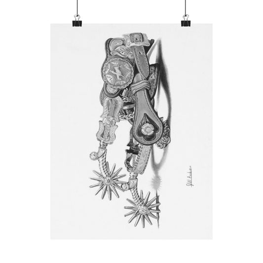 "Spurs"  Spirit Vertical Wall Art Poster, Rustic Home Decor, Horse Lover Gift, Western Theme Art, Country Style Wall Decoration
