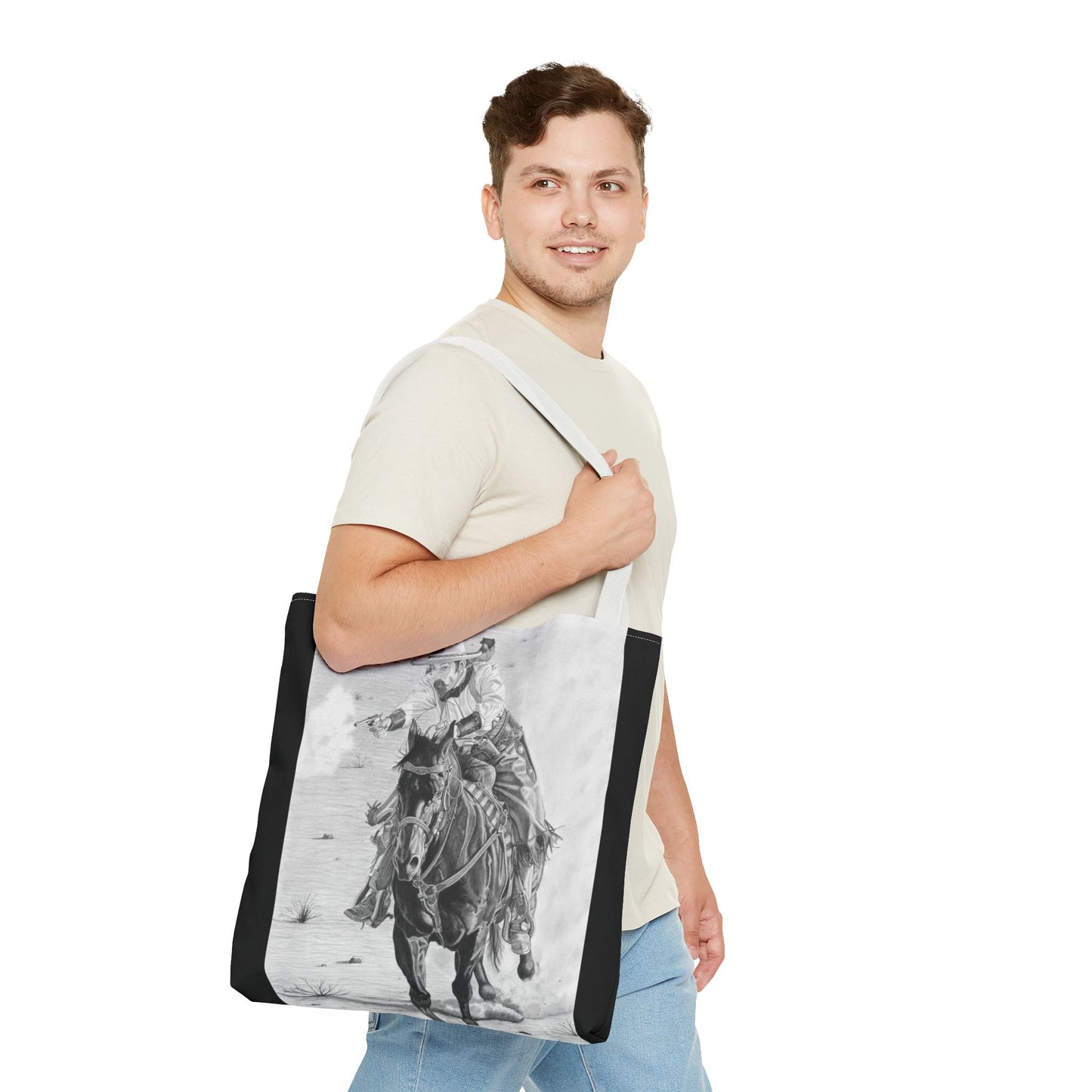 "Wild Bill Rides Again " Tote Bag, Western Style Shopping Tote, Equestrian Gift, Farmhouse Decor, Horse Lover Accessory