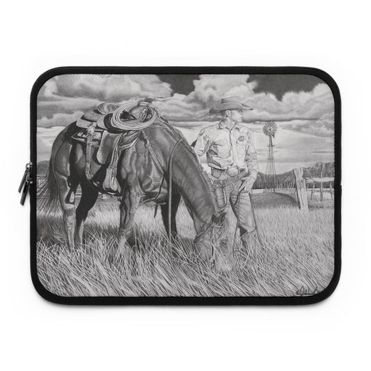 Young Cowboy Dream, Cowboy Laptop Sleeve, Unique Gift for Ranch Lovers, Rodeo Accessories, Durable Tech Cover
