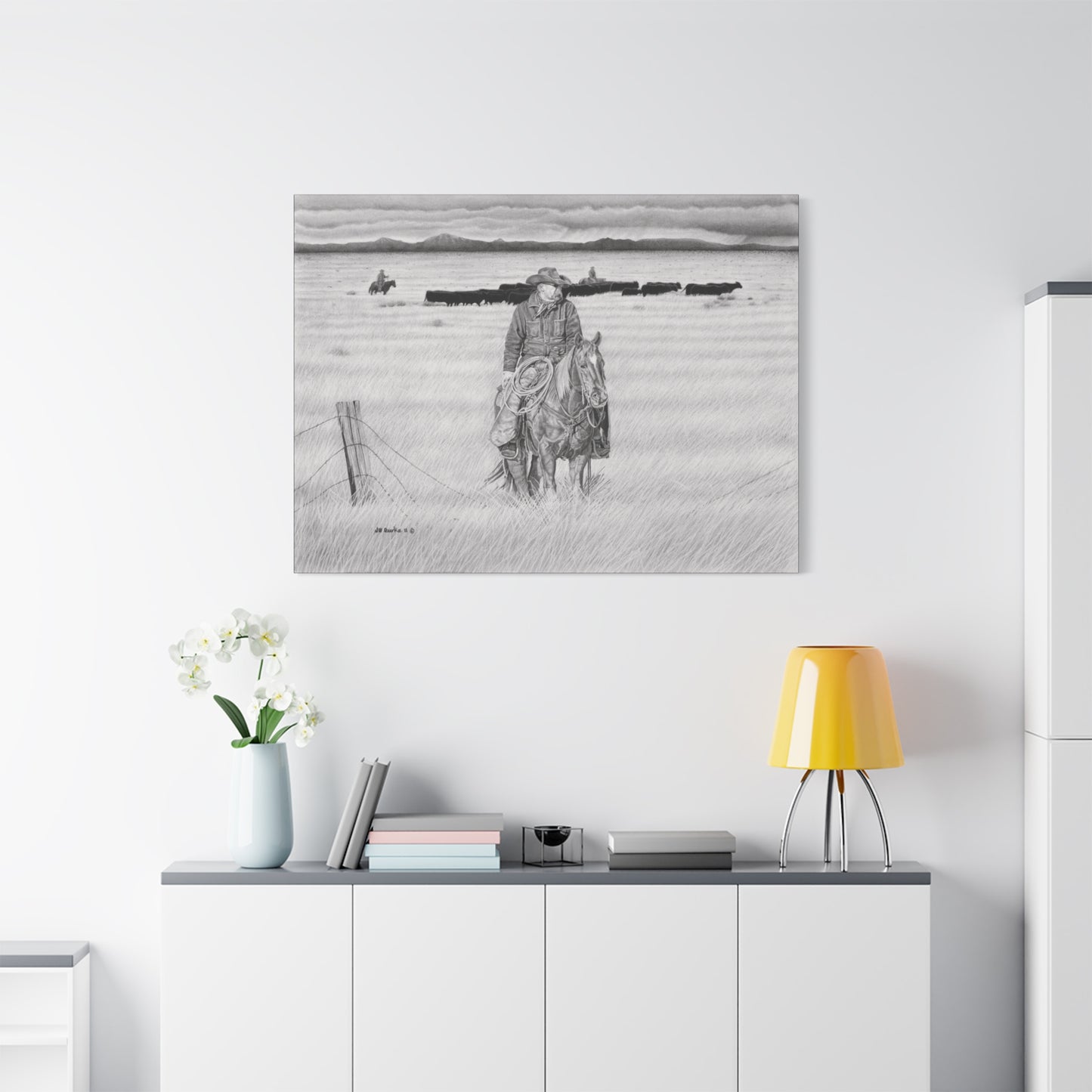 western art on canvas, home decor, farmhouse