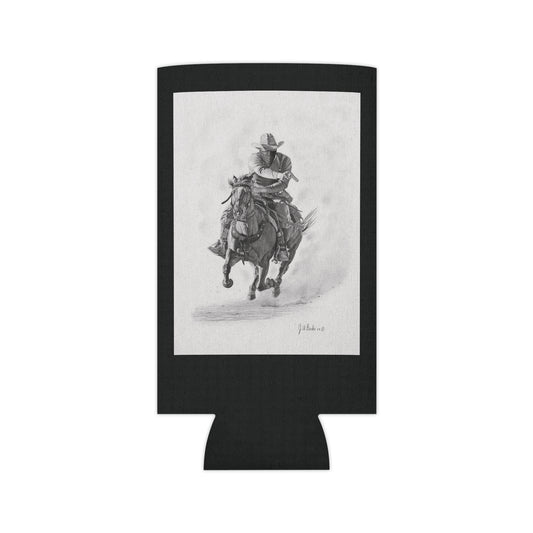 " Bandit " Rustic Cowboy Can Cooler, Western Beverage Sleeve, Outdoor Party Gear, Country-Themed Drink Holder, Ideal for BBQs & Tailgates