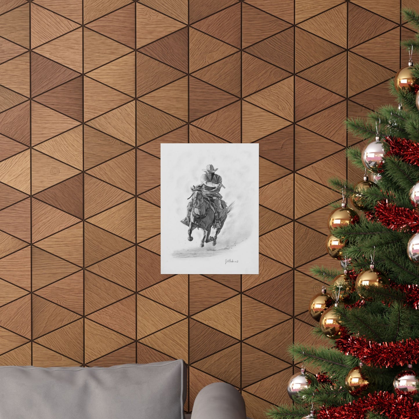 "Bandit" Cowboy Spirit Vertical Wall Art Poster, Rustic Home Decor, Horse Lover Gift, Western Theme Art, Country Style Wall Decoration