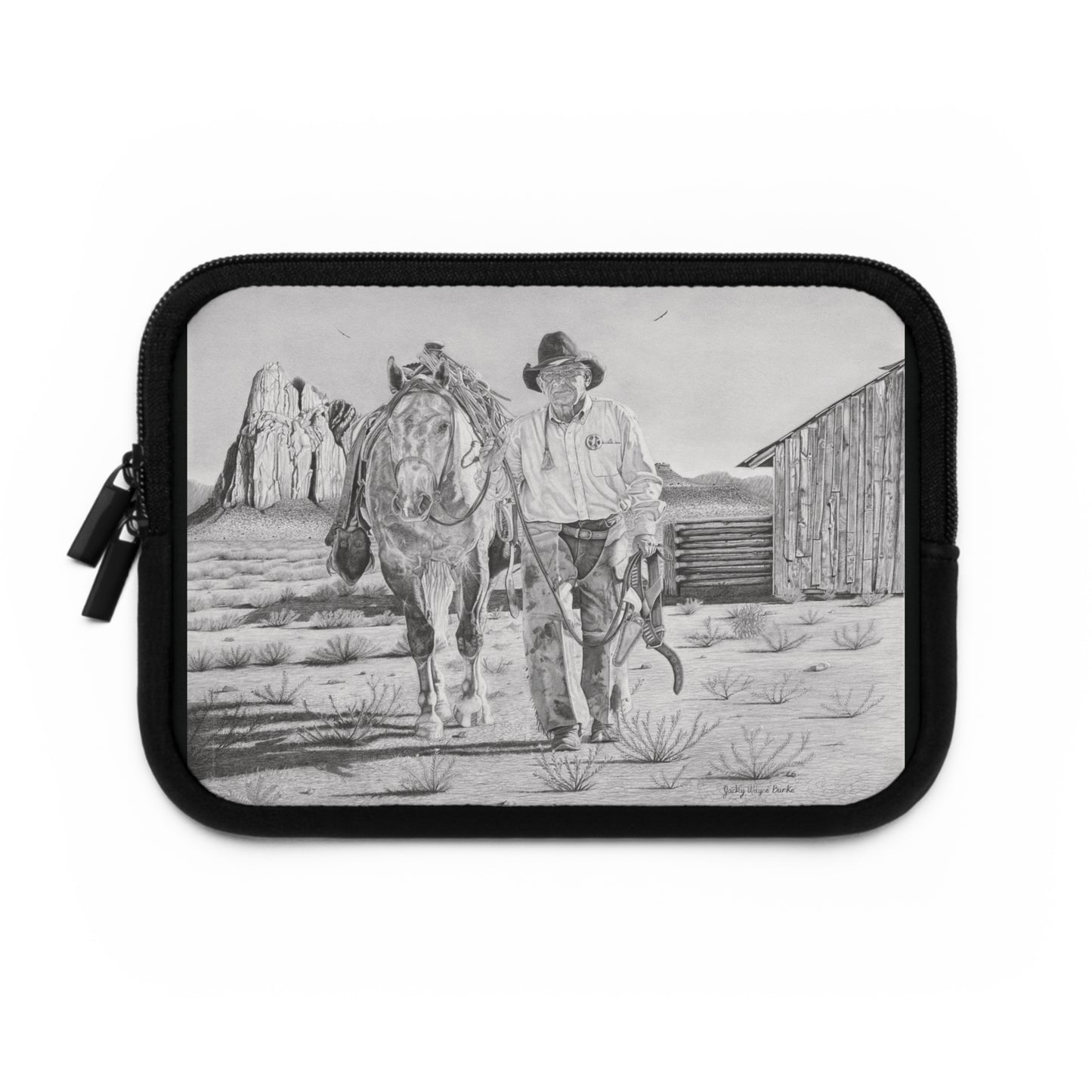 Laptop Sleeve, Western Cowpoke Case, Unique Gift for Ranch Lovers, Rodeo Accessories, Durable Tech Cover