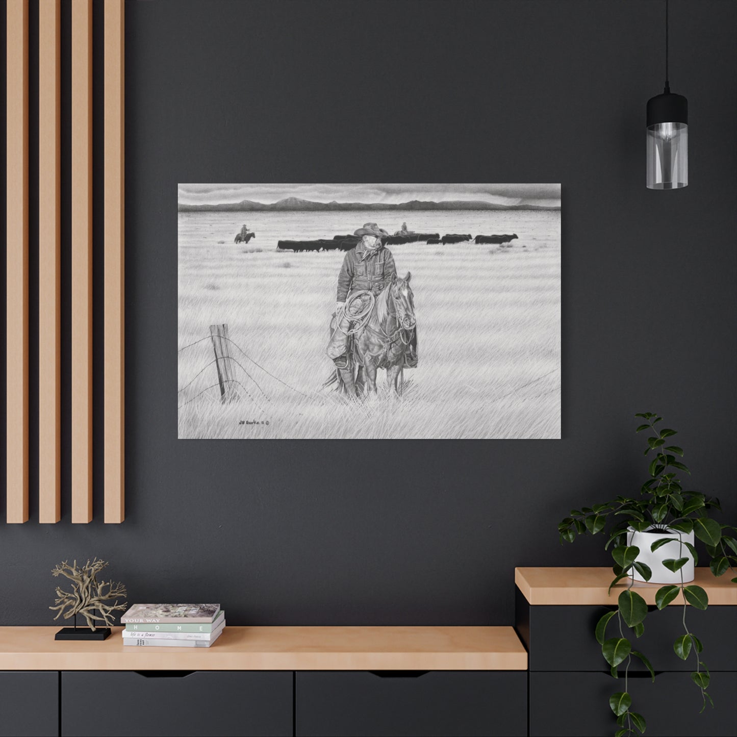 western art on canvas, home decor, farmhouse