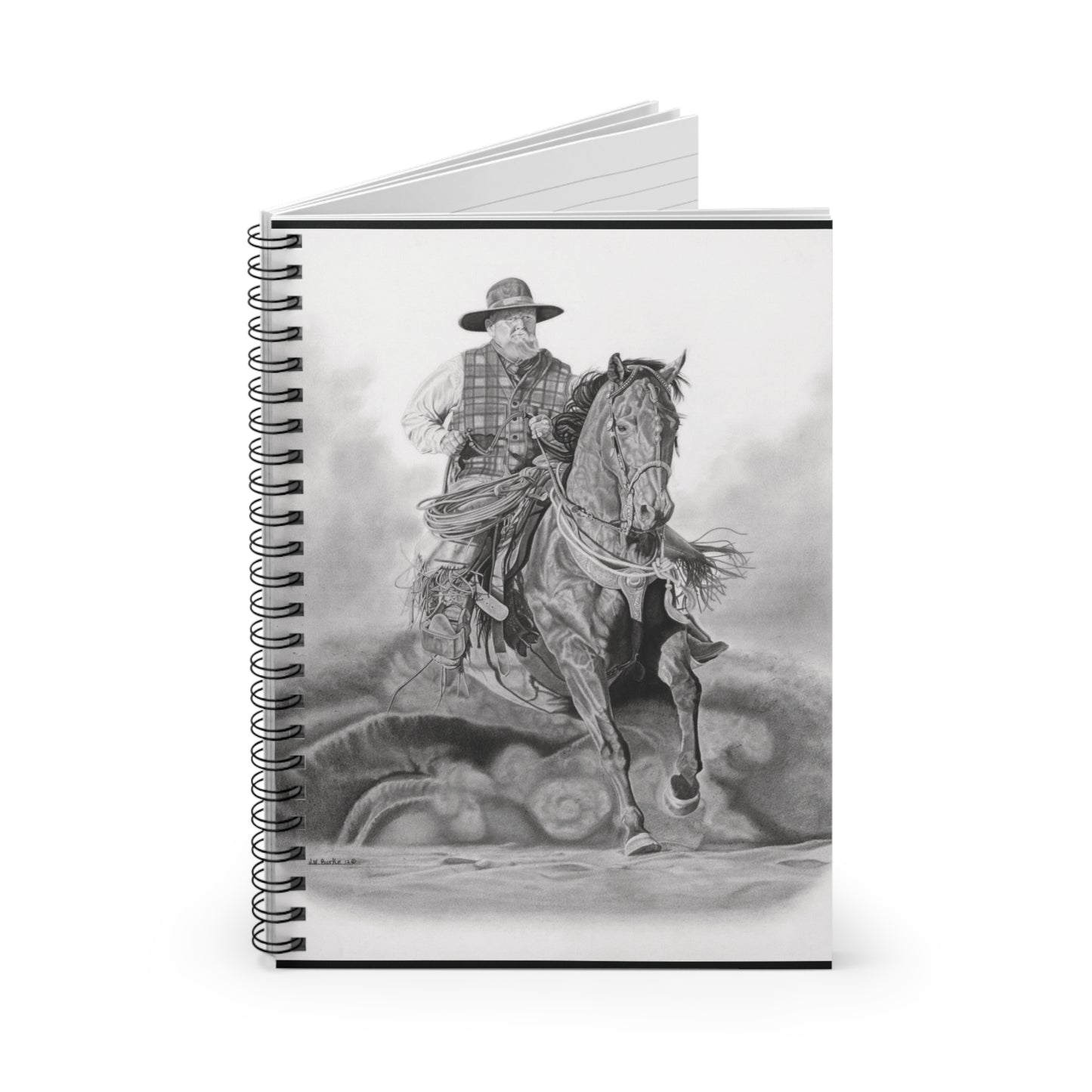 "Trouble Up Ahead"  Espiral Notebook , Journal for Equestrian Lovers, Western Art Gift, Cowpoke Writing Pad, [...]