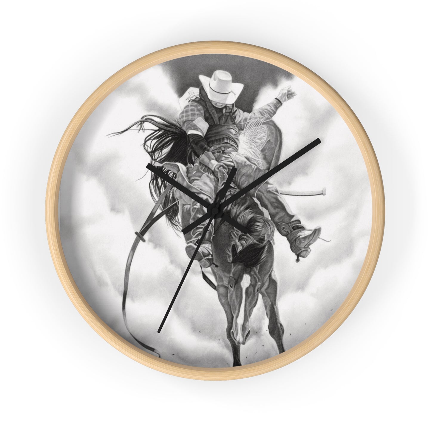 Wall Clock Vintage Farmhouse Decor, Western Theme Timepiece, Country Home Accent, Horse Lover Gift, Unique Wall Art