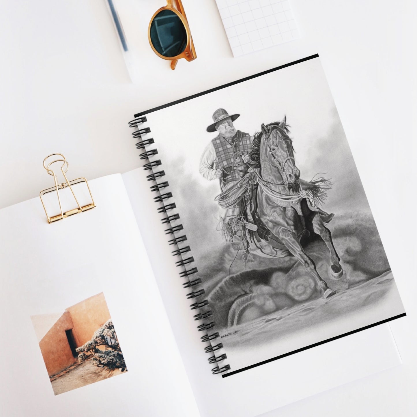Spiral Notebook, Journal for Equestrian Lovers, Western Art Gift, Cowpoke Writing Pad