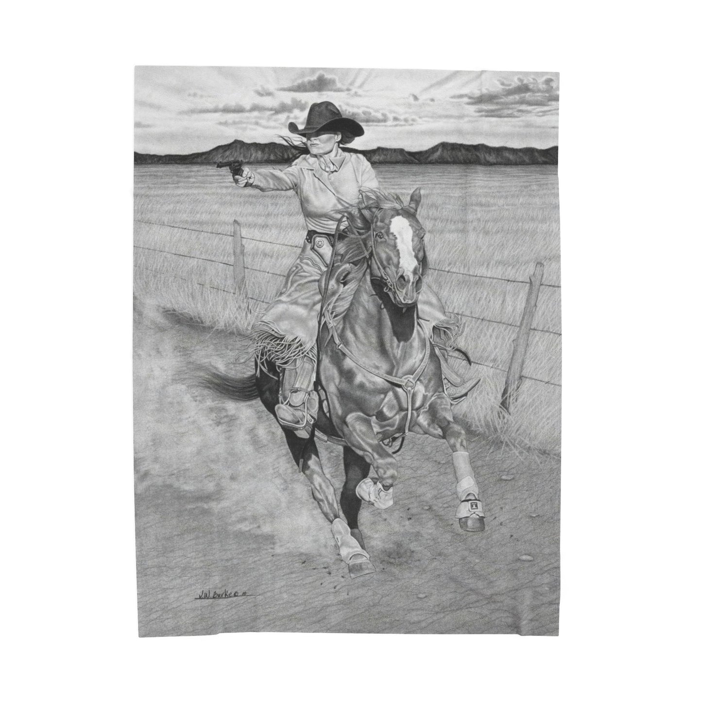 Velveteen Plush Blanket | Western Decor, Gift for Horse Lovers, Camping Blanket, Soft Throw, Farmhouse Style