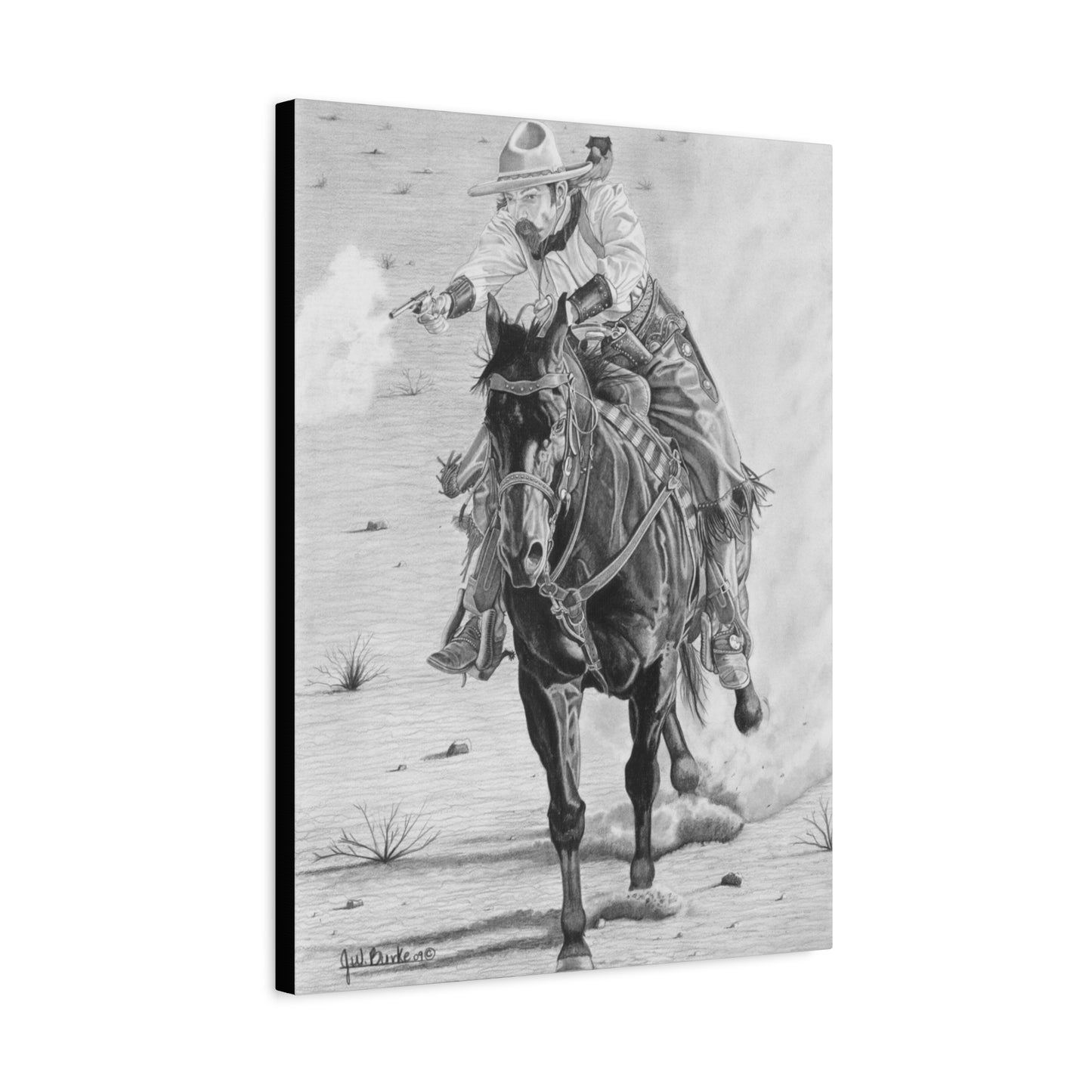 "Wild Bill Rides Again"  western art on canvas