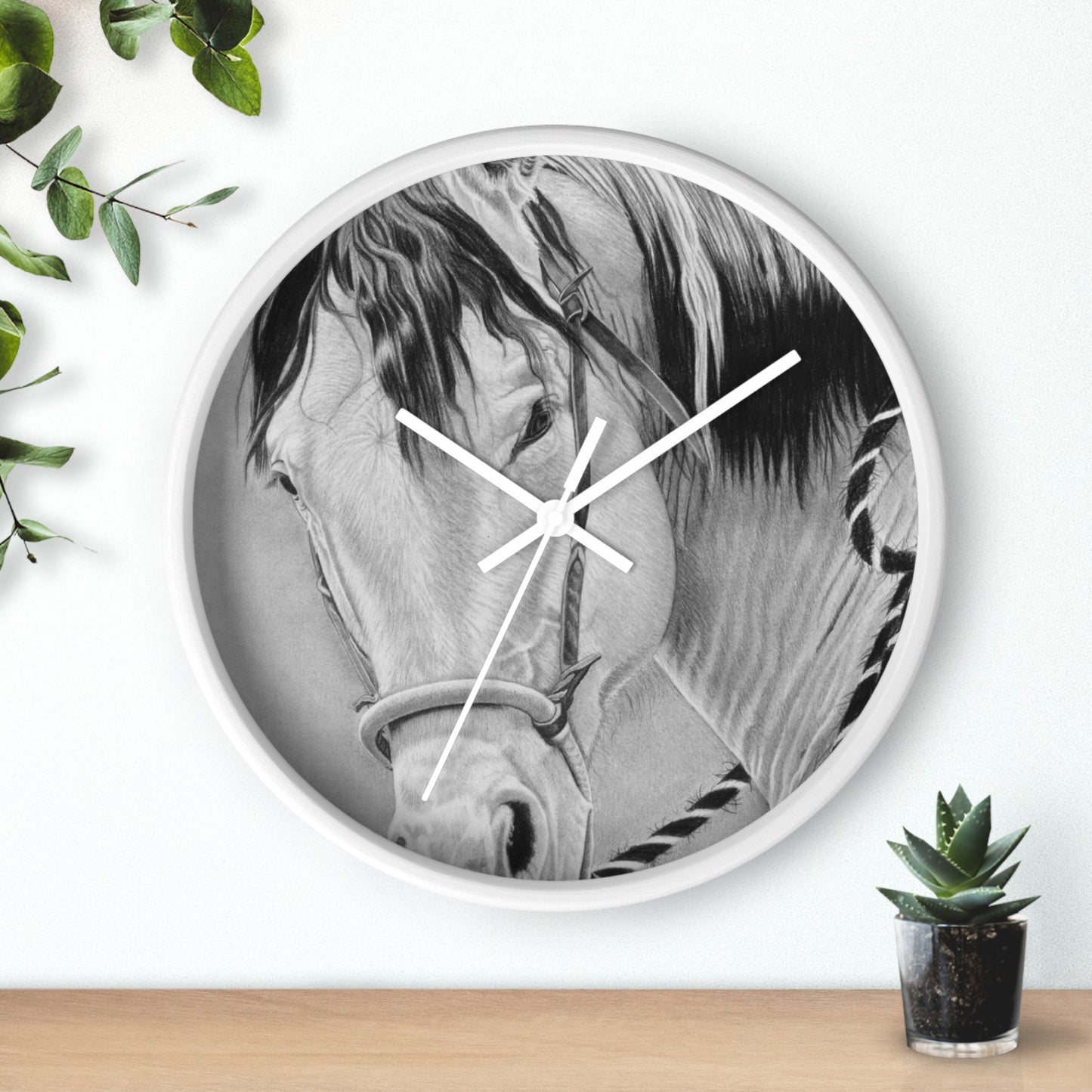 Wall Clock - Vintage Farmhouse Decor, Western Theme Timepiece, Country Home Accent, Horse Lover Gift, Unique Wall Art