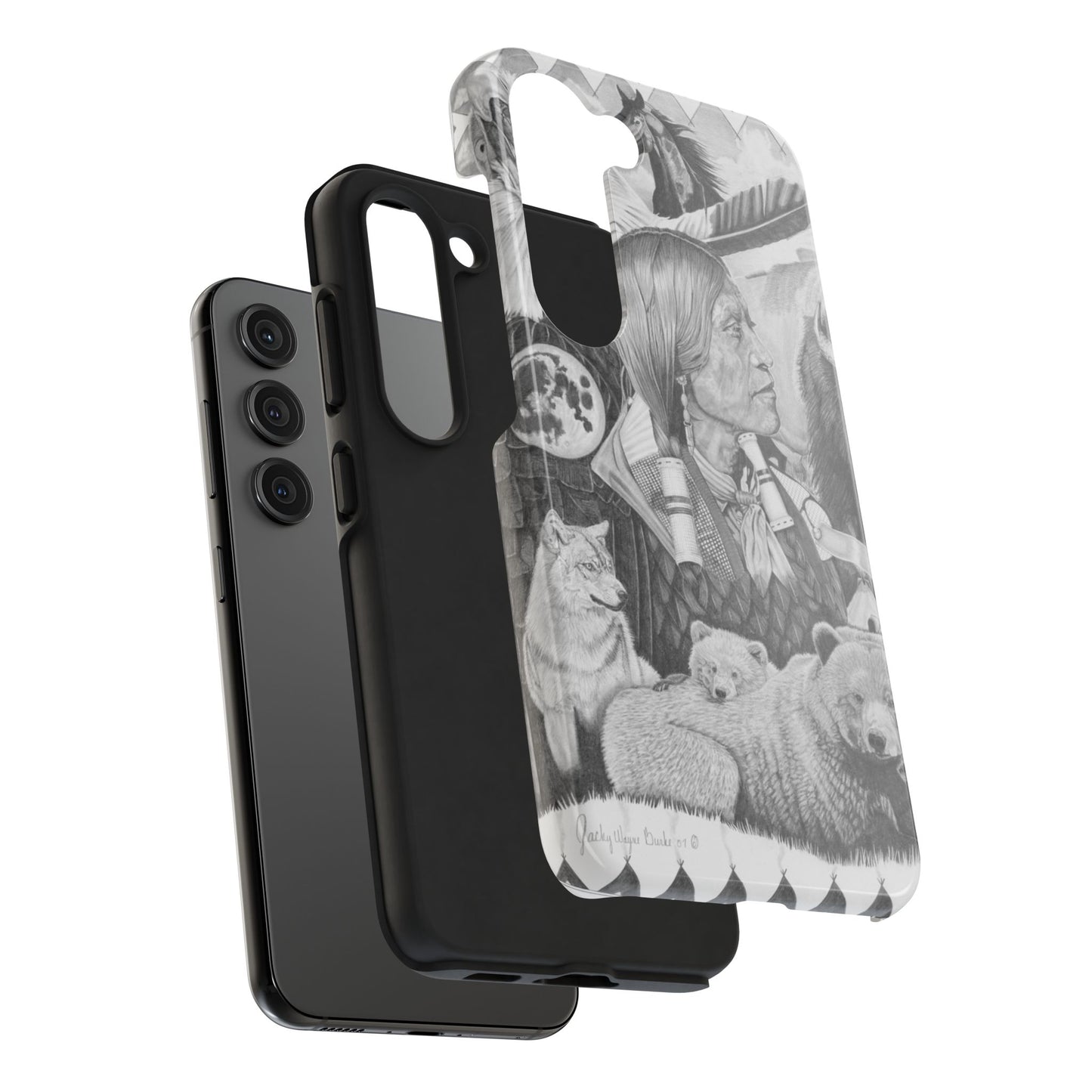 "Two Moon Apache Dream" Western Rodeo Phone Cases, Cowboy Design, Tough Protection, Gift for Him, Ranch Decor, Durable Style