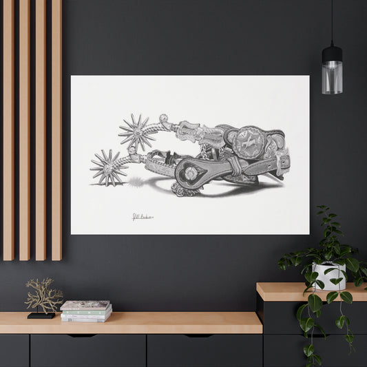 "Spurs " western art on canvas