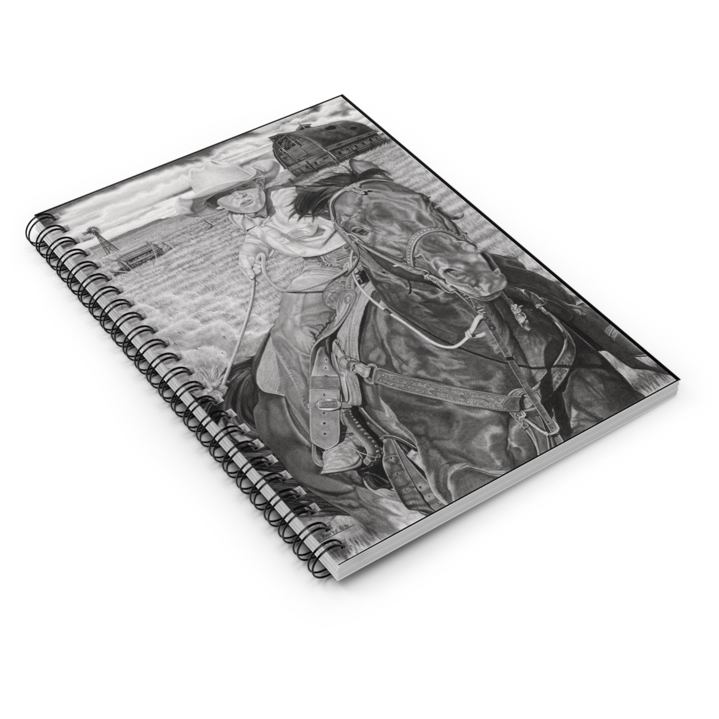 Spiral Notebook, Journal for Equestrian Lovers, Western Art Gift, Cowpoke Writing Pad