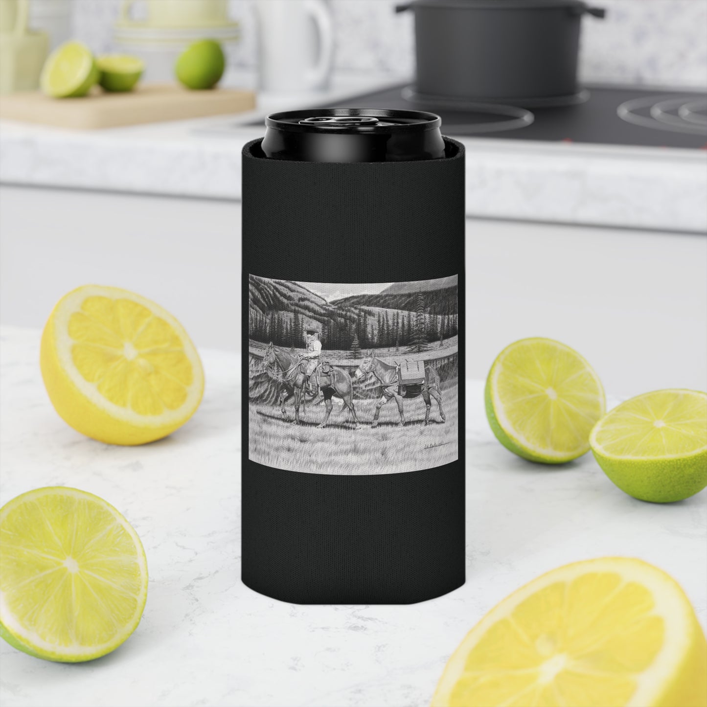 Can Cooler, Western Beverage Sleeve, Outdoor Party Gear, Country-Themed Drink Holder, Ideal for BBQs & Tailgates