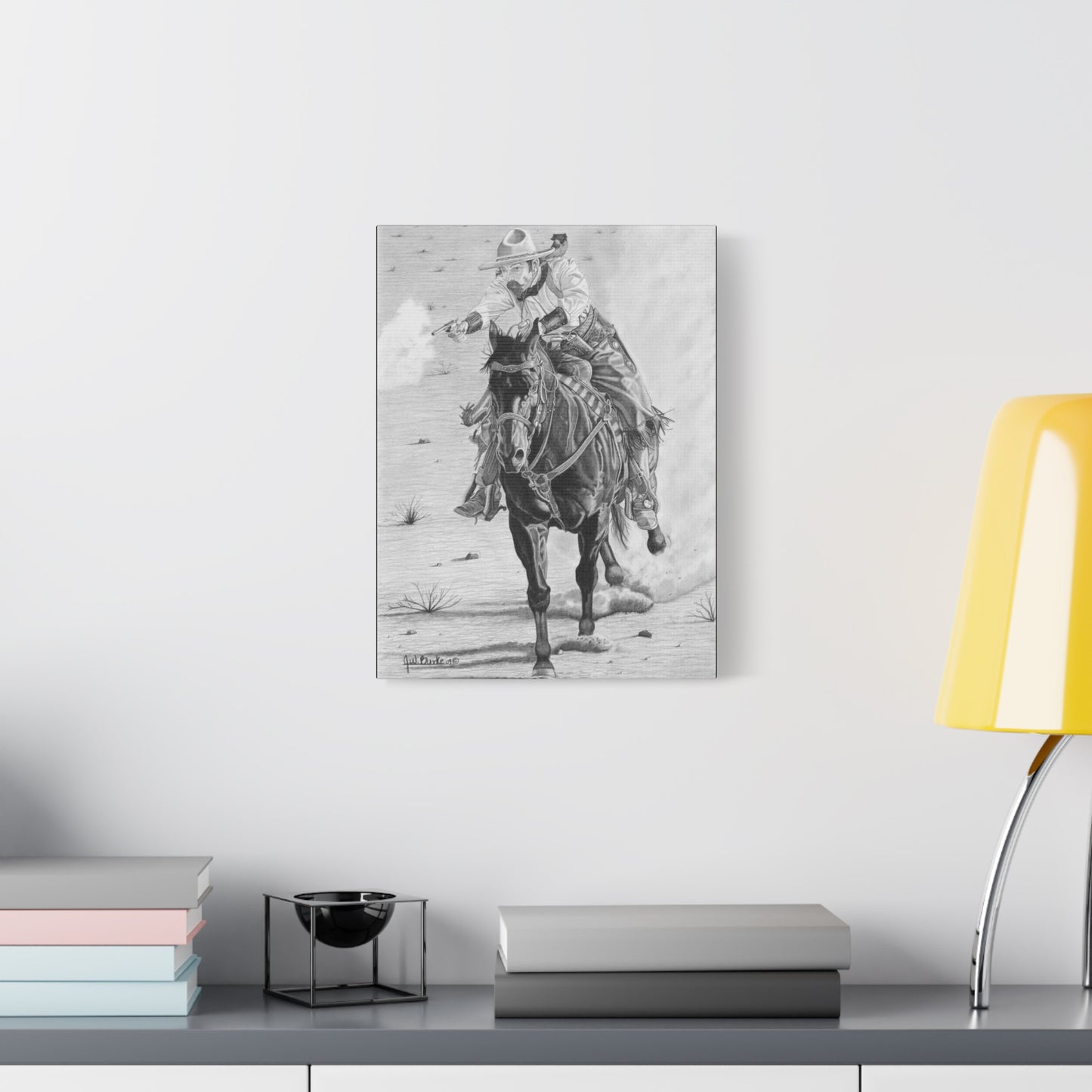"Wild Bill Rides Again"  western art on canvas
