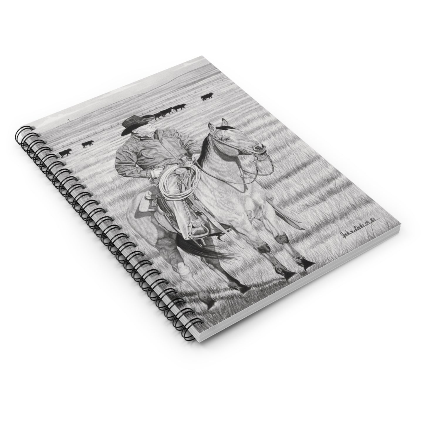 Spiral Notebook, Journal for Equestrian Lovers, Western Art Gift, Cowpoke Writing Pad