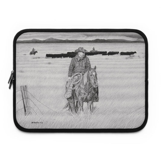 "The Passing Storm" Rustic Cowboy Laptop Sleeve, Western Cowpoke Case, Unique Gift for Ranch Lovers, Rodeo Accessories, Durable Tech Cover